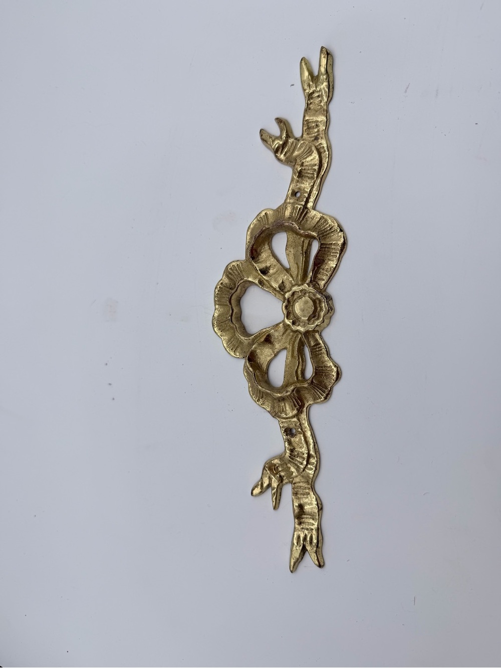 Vintage Solid brass Floral Ribbon Metal Hair Barrette